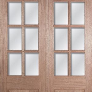 Hardwood IFG 50 Pair - Clear Bevelled Glass - Rebated - LPD